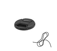 1 unids Universal Center Pinch Snap-on Front Lens Cap 37mm 40.5mm 43mm 46mm 49mm 52mm 58mm 62mm 67mm 72mm 77mm 82mm para Canon Nikon Sony Pentax Olympus Fuji Cámara con cuerda (55mm)