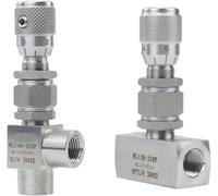 1 válvula de aguja de acero inoxidable 304-G 1/8 1/4 3/8 pulgadas NPT válvula de globo reguladora de flujo for agua, aceite(1/2In NPT THREAD-ELBOW 90 DEGREE)