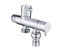 1 válvula de ángulo de llenado de tres vías de latón G1/2, montaje en pared, interruptor de control dual, una entrada y dos salidas, accesorio de baño for limpieza de agua.