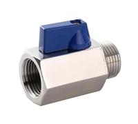 1 válvula de bola de 2 vías de acero inoxidable 304 - Tamaños de 1/8" a 3/4", presión de 63 bar, conexión hembra x macho(1/2in SS304)