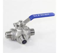 1 válvula de bola de 3 vías con rosca macho de acero inoxidable 304 - Puerto LT - Válvula con manija de 1/2 y 3/4 de pulgada for plomería y uso industrial(3/4in LType)