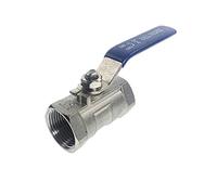 1 válvula de bola de una pieza de acero inoxidable 304 con reductor hembra BSP de 1/4" a 1"(DN25)