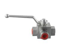 1 válvula de bola hidráulica de alta presión de 3 vías, rosca de 1/4 a 1 pulgada, 500 bar MWP, cuerpo de acero al carbono con sello duro, para aceite, agua, gas (G3/8)