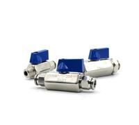 1 válvula de bola sanitaria en miniatura de 1/8", 1/4", 3/8", 1/2" BSPT hembra macho x 4, 6, 8, 10, 12 y 16 mm for cerveza casera SUS304 inoxidable con azul(1/4",BOTH SIDE PUSH IN_4MM)