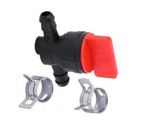 1 válvula de corte de combustible recta en línea de 1/4 pulgadas para motor pequeño, válvula de corte con abrazaderas, piezas de cortacésped