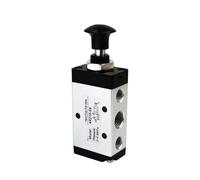 1 válvula manual 4R210-08 de 2 vías, 5 posiciones, interruptor neumático de empuje y tracción de válvula direccional (con accesorios de 6 mm)