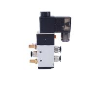 1 válvula solenoide de 5/2 vías de 4 mm, 6 mm, 8 mm, 10 mm y 12 mm con conector de silenciador, 12 V, 24 V y 220 V, 4V110-06, 4V210-08, 4V310-10 y 4V410-15.(4V410-15,DC24V_WITHOUT FITTINGS)