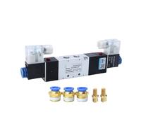 1 válvula solenoide direccional neumática 4V330C-10 4V330E-10 4V330P-10 de doble cabezal de control de 5 vías, 3 posiciones, sujeción de apagado neumático (solo 4V330P-10, AC220V)