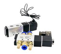 1 válvula solenoide neumática de aire 4V110-06 1/8 de 5 vías, 2 posiciones, neumática, eléctrica, válvulas magnéticas de gas DC12V 24V 110V 220V (4V110-06 PC6, AC220V)