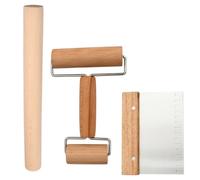 1 Varilla de Madera 1 Un Rodillo de Doble Punta 1 Rasqueta Cocina Utensilios de Cocina Dough Scraper Bench Scraper Kitchen Dessert Dough Accessories