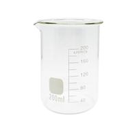 1 vaso medidor de vidrio borosilicato G3.3 de 100/25/250ml/150ml/200ml G3.3 de forma baja, laboratorio de química, pared pesada, resistente al calor, taza medidora (200 ml-China)