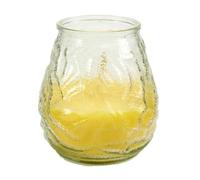 1 Vela de Citronela Antimosquitos en Tarro de Cristal Con Relieve Para Exterior | Velas Decorativas Aromáticas con Suave Olor a Limón | Vela Anti Mosquitos Para Jardín, Terraza, Camping y Picnic