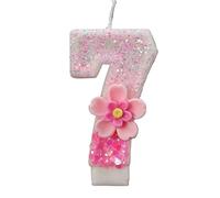 1 vela de cumpleaños for tarta que cambia de color, creativa, número 0-9, flores, velas digitales, decoración for fiesta de cumpleaños de niña(7)