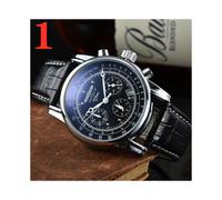 (1) Venta caliente Nuevo Reloj Zeppelin Moda Tres Ojos Running Second Cronógrafo Multifuncional Cuero