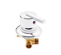 1 Vía Salida Engranaje Rosca Tornillo/Intubación Grifos Ducha Latón Frío y Caliente Desviador Mezclador para Vapor Cabina Baño,Conector G1/2 Válvula Mezcladora Agua, Cartucho Cerámica (Rosca Tornillo)