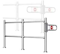 1-Way Swing Gate, 304 Barrera de seguridad de acero inoxidable con mecanismo de autocierre cargado de primavera. Turno de metal duradero para supermercados, almacenes, oficinas y bibliotecas. Silver,