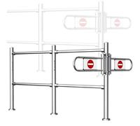 1-Way Swing Gate, 304 Barrera de seguridad de acero inoxidable con mecanismo de autocierre cargado de primavera. Turno de metal duradero para supermercados, almacenes, oficinas y bibliotecas. Silver,