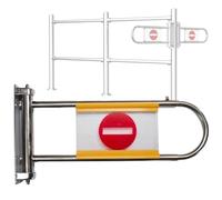 1-Way Swing Gate, 304 Barrera de seguridad de acero inoxidable con mecanismo de autocierre cargado de primavera. Turno de metal duradero para supermercados, almacenes, oficinas y bibliotecas. Silver,