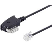 1 x 10 m - Conector TAE-N - RJ11 Western macho 6/2 con puente cable de conexión telefónica