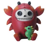 1 X 2.75 Inch Furrybone Scuttle The Crab Figurine with Sea Horse, Red by Summit