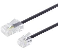 1 x 3,0 m - Cable telefónico RJ12 a RJ45, cable plano, conector Western 6/6 a 8/6, contactos chapados en oro, para sistema telefónico, enrutador, módem, máquinas de fax.