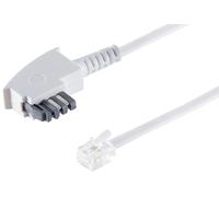 1 x 3,0 m - Cable telefónico TAE-N a RJ11 6/4 Cable de conexión 6P4C con asignación de pines internacional para contestador automático, fax y módem