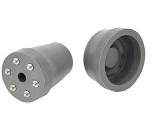 1 x Behrend Binadora Cápsula, Cápsula de goma para muletas, goma, Stock Cápsula, pinchos, tapa, gris, tamaño a elegir