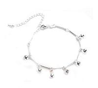 1 x cadena de tobillo para mujer, anillo boho de plata con campana, colgante de playa, sandalia, descalzo, tobillo, pulsera excelente calidad, tratamiento duradero