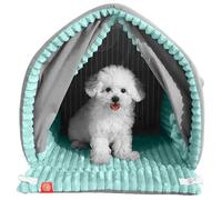 1 x Cama para perros cálidos, cueva para gatos interiores | Cama para gatos cerrados | Refugio para perros a prueba de agua con puerta | Four Seasons Outside Pet Resting Nest for indoor gatos,