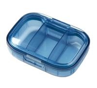 1 x Clear Travel Pill Box - 7 x 5 x 2,6 cm Daily Pills Organizer, Portable Pill Box Aesthetic, Separate 3 Compartment Travel Pills Container | Medication Case For Pocket Purse, Daily Supplements