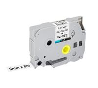 1 x Compatible con Brother P-Touch Bandas 9 mm Blanco TZE 221 TZe-221 9 mm x 8 m, compatible con Brother P Touch Cinta TZ Tape 9 mm 0.35 TZe221 para Ptouch H105 H100LB H107B 900 1000 1280