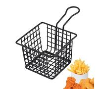 1 x Deep Fryer Basket - Fry Basket With Handle - Chip Serving Frying Baskets | Restaurant Long Handle Fry Baskets | Multi-Function Food Presentation Gadget Tool For Postres, Bread, Grilled Chicken