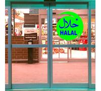 1 x Halal Vinilos de la Tienda de Carteles/Símbolos/Pegatinas 100 mm x 100 mm para Carniceros/Café/Takeawa