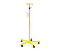 1 x megro - Gotero de pie, acero, ganchos de seguridad, 5 ruedas, altura regulable