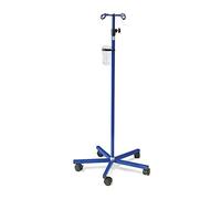 1 x megro - Gotero de pie, acero, ganchos de seguridad, 5 ruedas, altura regulable