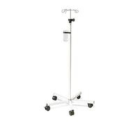 1 x megro - Gotero de pie, acero, ganchos de seguridad, 5 ruedas, altura regulable