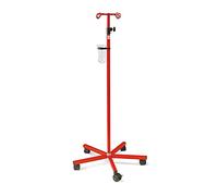 1 x megro - Gotero de pie, acero, ganchos de seguridad, 5 ruedas, altura regulable