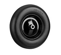 1 x Rueda Carretilla 4.80 4.00-8, Goma Maciza y Llanta Acero, Repuesto, Antipinchazo, Carga hasta 100 kg, Negro