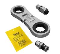 1 x SabreCut MRSC11 Dual Drive Flex 12 mm y 13 mm pequeño micro trinquete con 6,3 mm hexagonal (1/4 pulgadas) y adaptadores de accionamiento cuadrado de 1/4 pulgadas de acero inoxidable profesional 72