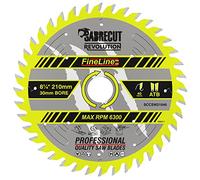 1 x SCCSW21040 SabreCut 210mm 40T x 30mm de diámetro FineLine Madera contrachapada de corte fino Aglomerado MDF Hoja de sierra circular para corte transversal y corte al hilo