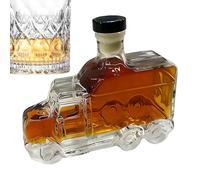 1 x Whiskey Decanter - 375 ml Half Truck Whiskey Bottle, Liquor Bottle Decanter, Vintage Licor Container With Stopper For Hosting Brunch, Beer Partes, Bar, Wedding, Birthday, Kitchen, Champán