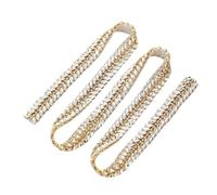 (1 YARD) Silver Clear Bridal Beaded Crystal Rhinestone Applique Trim Belt Gold Sewing Iron On For Wedding Dress Clothing(Coffee)