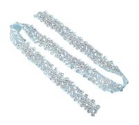 (1 YARD) Silver Clear Bridal Beaded Crystal Rhinestone Applique Trim Belt Gold Sewing Iron On For Wedding Dress Clothing(Color33)