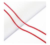 1 yarda/bolsa de 2/2,4/2,8 mm, cadena de diamantes de imitación de colores for coser, adorno de diamantes de imitación de vidrio, accesorios for prendas de vestir(Red,2mm)
