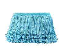 1 yardas/lote de borlas encaje, adorno, 10cm /4 pulgadas, decoración artesanal, vestido, puesta en escena, cinta Encaje Fringe(Sky blue)