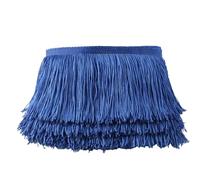 1 yardas/lote de borlas encaje, adorno, 10cm /4 pulgadas, decoración artesanal, vestido, puesta en escena, cinta Encaje Fringe(Blue)