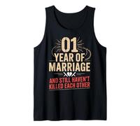 1 Year of Marriage & Still Haven't Killed Each Other Camiseta sin Mangas