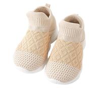 1-Zapatillas de bebé Primeros Pasos Suela Blanda Transpirables cómodas para niños niñas Ropa Informal Diaria Calzado Infantil Aprendizaje Caminar (Khaki, 16)