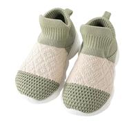 1-Zapatillas de bebé Primeros Pasos Suela Blanda Transpirables cómodas para niños niñas Ropa Informal Diaria Calzado Infantil Aprendizaje Caminar (Green, 14)