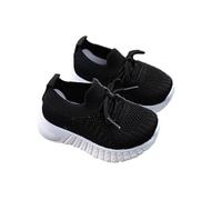 1-Zapatillas Deportivas para Bebé con Suela Antideslizante y Material Transpirable Ideales para Primeros Pasos y Desarrollo Motor Seguro (Black, 3-3.5 Years)